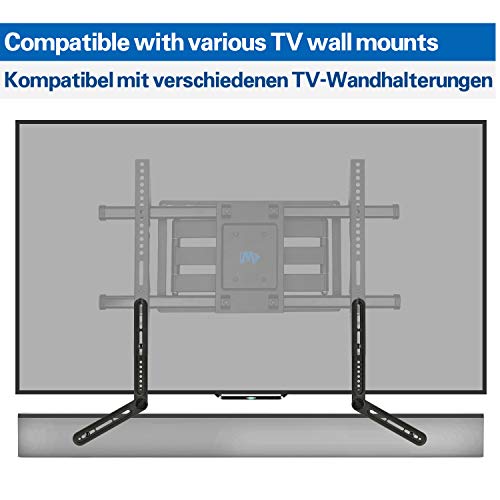 Mounting Dream - Soporte de Barra de Sonido Universal para Barras de Sonido de hasta 10 kg, instalación Superior o bajo la TV, con pasadores Largos y Cortos Desmontables