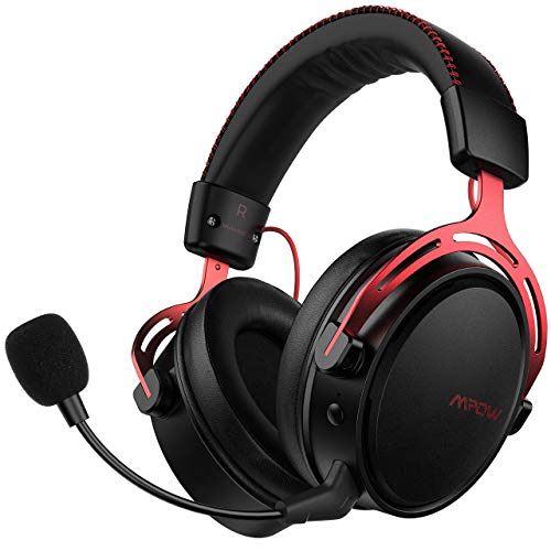 Mpow Auriculares Gaming para PS4, PC, Xbox One, Estéreo Cascos Inalámbricos para Juegos con Micrófono con Cancelación de Ruido,Espuma de Memoria, Sonido Envolvente, Transmisor USB Incluido