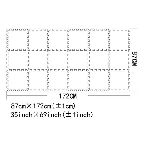 MQIAOHAM Esterilla Puzzle de Fitness-18 losas de EVA Espuma Alfombrilla Protección para el Suelo para máquinas de Deporte y gimnasios sobre el Piso Fácil de Limpiar Negro Gris 104112