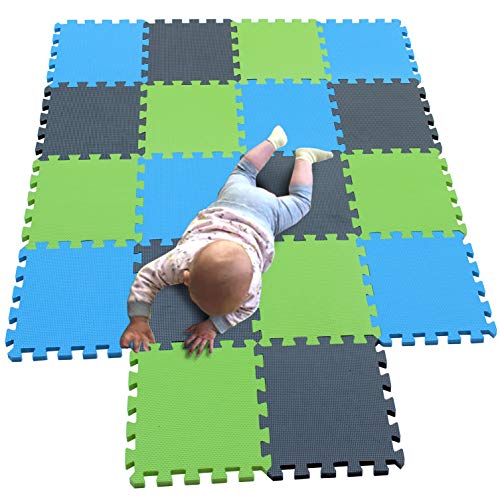 MQIAOHAM juego de enclavamiento juego de bebé tapetes para niños tapetes para niños foammats playmats estera del rompecabezas bebé niños tapete tapete tapete Azul Gris Frutaverde 107112115