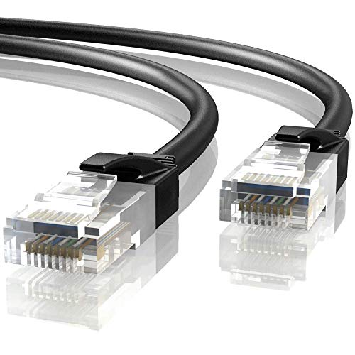 Mr. Tronic 25m Cable de Red Ethernet Latiguillo | CAT6, AWG24, CCA, UTP, RJ45 (25 Metros, Negro)