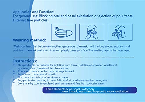 MSK Máscaras No Médicas, de Uso General, de 3 Capas (Paquete de 50 Piezas)