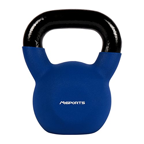 Msports - Pesa rusa con neopreno profesional de 2 a 30 kg, incluye póster de ejercicios (idioma español no garantizado), 10 kg – azul oscuro.