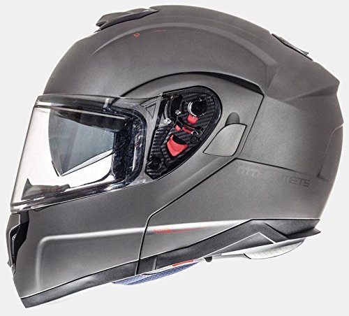 MT - Casco Modular Atom SV Solid Titanio Mate Talla M (57-58 cm)