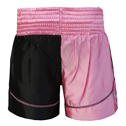 Muay Thai Boxing Kick Boxing Martial Arts Shorts Pink Black Shorts (Medium)