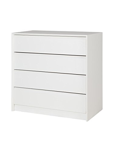 MUEBLECASA - Cajonera montada 4 cajones, madera, 70cm Ancho x 45 cm Fondo x Altura 72 cm, Blanco