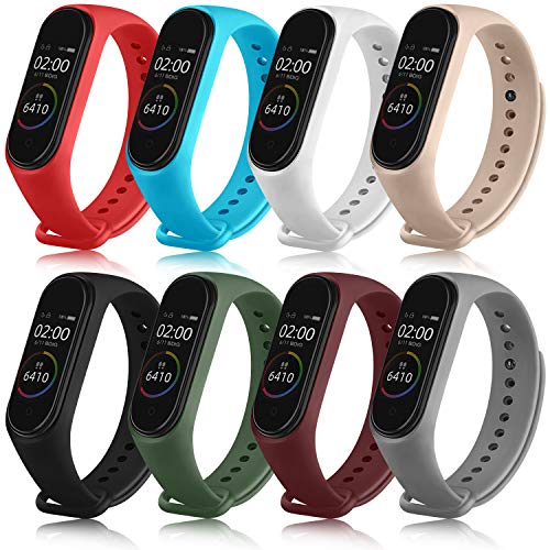 Mugust Correa Compatible con Xiaomi Mi Band 4 / Xiaomi Mi Band 3 Pulseras Silicona Reloj Recambio Coloridos para Xiaomi Mi Smart Band 4 (8 Colores)