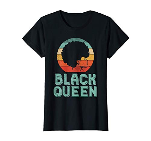 Mujer Black Queen Afro Woman Retro Melanin Pride Girls Women Gift Camiseta