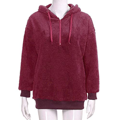 Mujer Caliente y Esponjoso Tops Chaqueta Suéter Abrigo Jersey Mujer Otoño-Invierno Talla Grande Hoodie Sudadera con Capucha riou