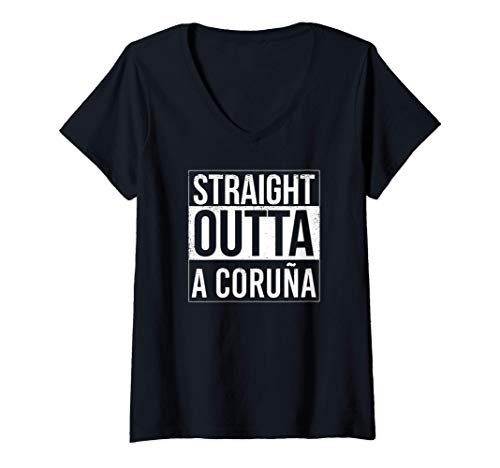 Mujer Diseños de A Coruña Camiseta Cuello V