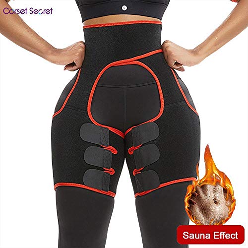 mujer faja Corsé Secret Neopreno Fajas para mujer Pierna Más delgada Cinturón moldeador Levantador de glúteos Mujeres Wiat Trainer Mujeres Body Shaper Compress Belt-Red_M_Spain