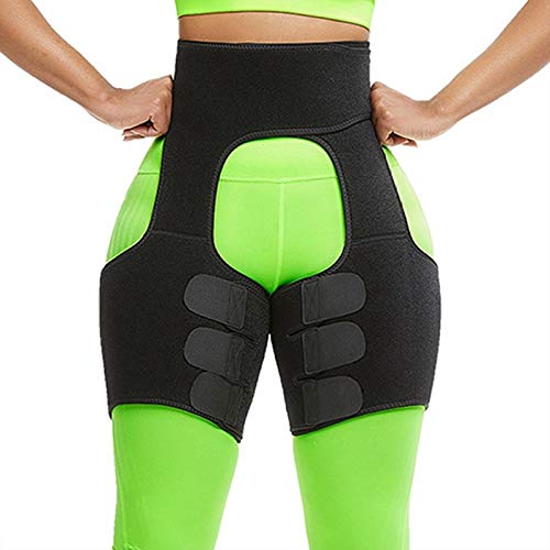 mujer faja Corsé Secreto Neopreno Fajas de mujer Pierna Más delgada Cinturón moldeador Levantador de glúteos Mujeres Wiat Trainer Mujeres Body Shaper Compress Belt-Black_M_Spain