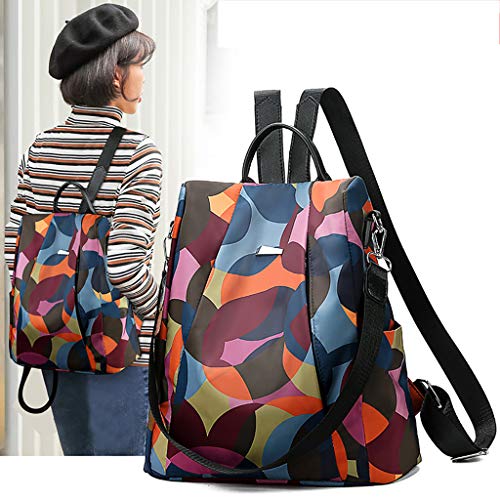 Mujer Mochila de viaje femenina Bolsa de viaje antirrobo Mochila de tela Oxford Sencilla y elegante casual bolso cuero bandolera moda cuero backpack