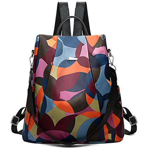 Mujer Mochila de viaje femenina Bolsa de viaje antirrobo Mochila de tela Oxford Sencilla y elegante casual bolso cuero bandolera moda cuero backpack