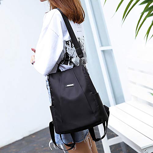 Mujer Mochila de viaje femenina Bolsa de viaje antirrobo Mochila de tela Oxford Sencilla y elegante casual bolso cuero bandolera moda cuero backpack