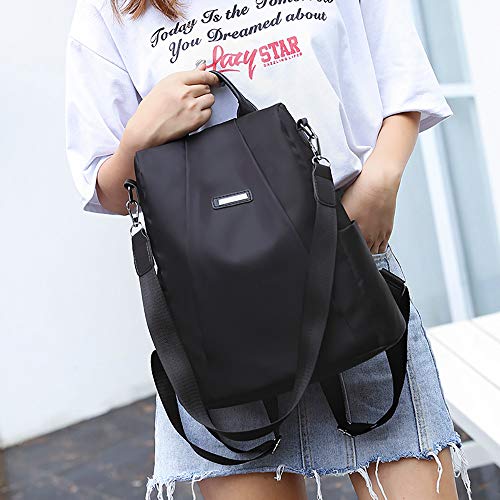 Mujer Mochila de viaje femenina Bolsa de viaje antirrobo Mochila de tela Oxford Sencilla y elegante casual bolso cuero bandolera moda cuero backpack