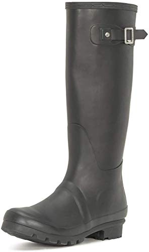 Mujer Original Tall Nieve Invierno Impermeable Lluvia Botas De Goma - Negro - 37