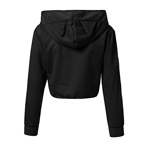 Mujer Sudadera,Impresión del Gatito del Gato Sudaderas con Capucha Cortas para Mujer Camisetas Mujer Blusa Tops Sudadera Mujer