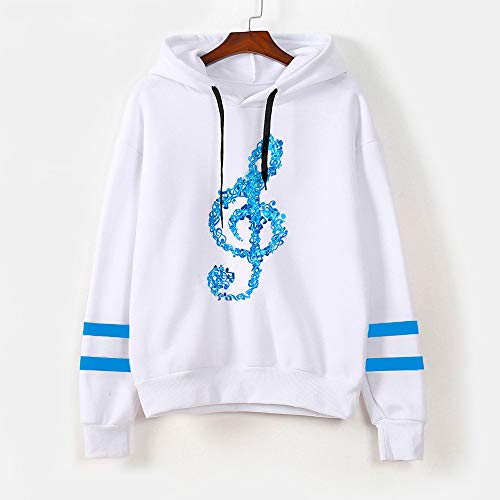 Mujer Sudadera,Notas Musicales Sudaderas con Capucha Cortas para Mujer Camisetas Mujer Blusa Tops Sudadera Mujer