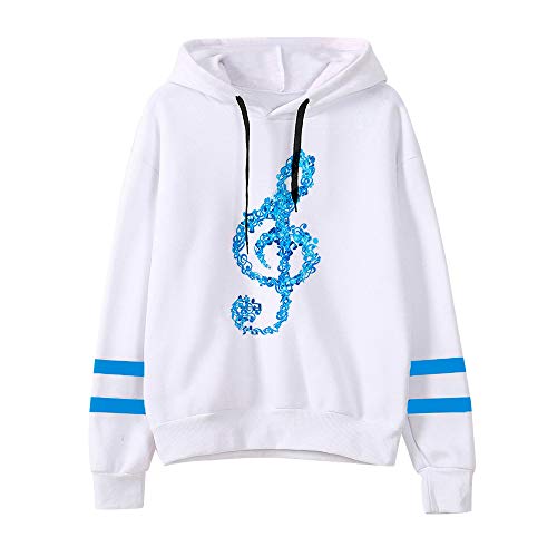 Mujer Sudadera,Notas Musicales Sudaderas con Capucha Cortas para Mujer Camisetas Mujer Blusa Tops Sudadera Mujer