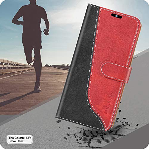 Mulbess Funda para Xiaomi Mi Note 10, Funda Móvil Xiaomi Mi Note 10 Pro, Funda Libro Xiaomi Mi Note 10 con Tapa Magnética Carcasa para Xiaomi Mi Note 10 / Note 10 Pro Case, Vino Rojo