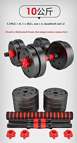 Multifuncional Mancuernas Ajustables Set De 2 Vinilo Pesas para Hombres Negro Antideslizante Mancuernas 10 20 30 40 Kg Barra para Ejercicio Fitness Pérdida De Peso Etc5kg x 2