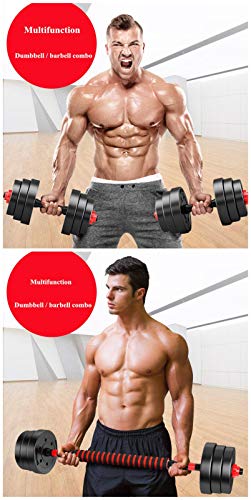 Multifuncional Mancuernas Ajustables Set De 2 Vinilo Pesas para Hombres Negro Antideslizante Mancuernas 10 20 30 40 Kg Barra para Ejercicio Fitness Pérdida De Peso Etc5kg x 2