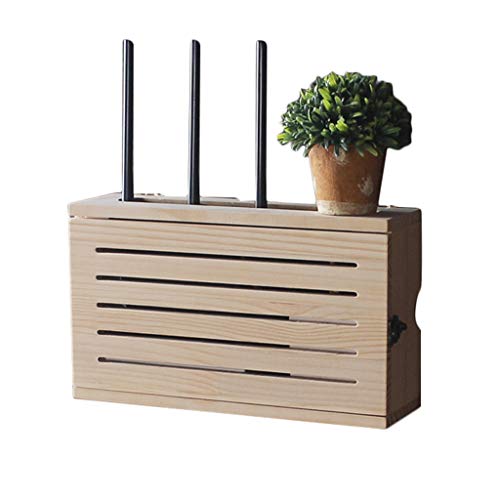 Multimedia Set-Top Box WiFi Caja De Almacenamiento De Pared Zócalo Blindaje Caja Dormitorio Sólido Router De Madera Estante De Almacenamiento De TV Gabinete DV Decoración De La Pared del Estante