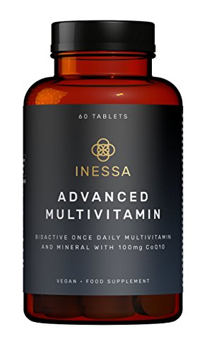 Multivitamínico de Inessa Wellness | Complejo Vitamínico contro el Cansancio con Coenzima q10 Antioxidante, Vitaminas A, B, C, D, E, K y Minerales | Complemento Vegano sin Gluten o Colorantes