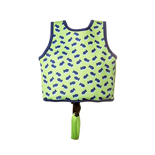 MUNDO PETIT - Chaleco de Ayuda a la flotabilidad Aprendizaje de la natación, Ideal para peques de 9 a 15 kg (Tiburon Verde)