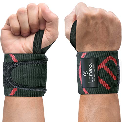 Muñequeras Deportivas Gym Profesionales - 2 Wrist Wraps Straps Resistentes para Levantar de Pesas, Talla Única Ajustable, Hombre Mujer | Halterofilia Fitness Crossfit, Entrenamiento Culturismo