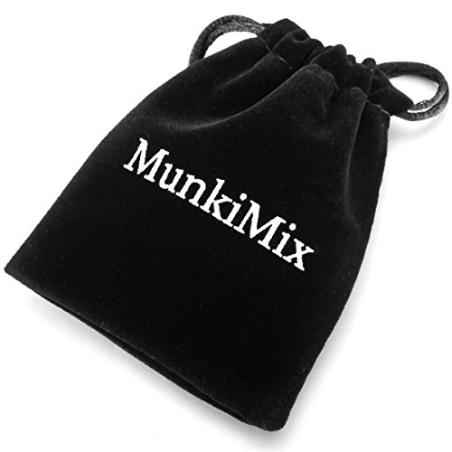 MunkiMix Aleación Genuina Cuero Pulsera Brazalete Brazalete Manguito El Tono De Plata Negro Ajustable Hombre