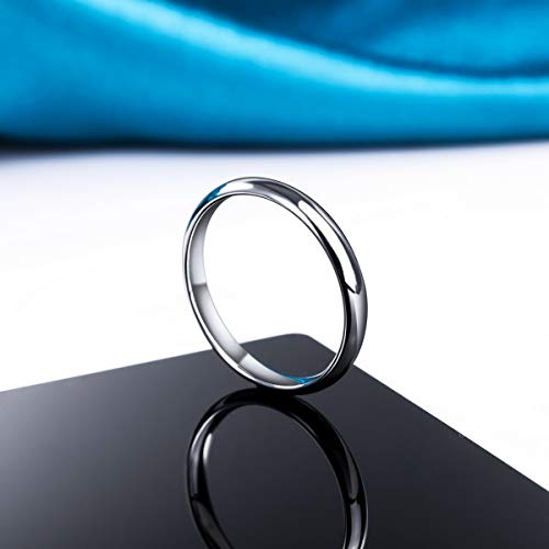 MunkiMix Ancho 2mm Acero Inoxidable Banda Venda Anillo Ring El Tono De Plata Alianzas Boda Talla Tamaño 7 Hombre,Mujer