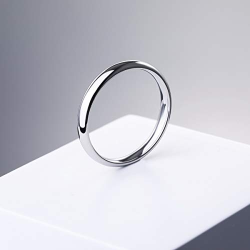 MunkiMix Ancho 2mm Acero Inoxidable Banda Venda Anillo Ring El Tono De Plata Alianzas Boda Talla Tamaño 7 Hombre,Mujer