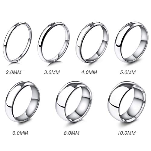 MunkiMix Ancho 2mm Acero Inoxidable Banda Venda Anillo Ring El Tono De Plata Alianzas Boda Talla Tamaño 7 Hombre,Mujer