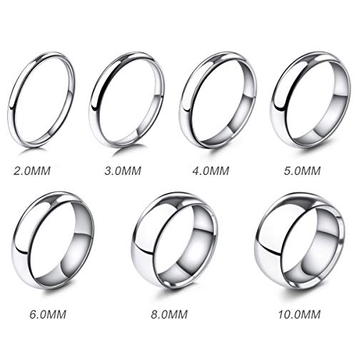 MunkiMix Ancho 2mm Acero Inoxidable Banda Venda Anillo Ring El Tono De Plata Alianzas Boda Talla Tamaño 7 Hombre,Mujer