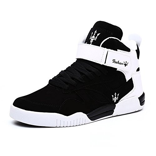 MUOU Zapatos Hombre Sneaker Deportivos Hombres Zapatos Casuales con Cordones Zapatillas Deporte Hombres de Moda (42 EU, Negro)