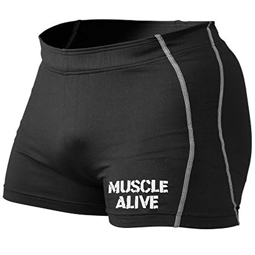 Muscle Alive Hombre Gimnasia Apretado Entrepierna 11 Culturismo Pantalones Cortos de poliéster y Lycra