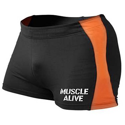 Muscle Alive Hombre Gimnasia Apretado Entrepierna 16 Culturismo Pantalones Cortos de poliéster y Lycra