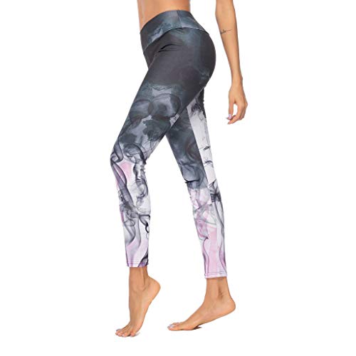 Mxjeeio - Mallas Deportivas Mujer Pantalones Pirata Leggins Deportes para Running Yoga Fitness Gym con Estampado Digital Pantalones con Fondo Deportivo Pantalones de Yoga Deportivos Ajustados