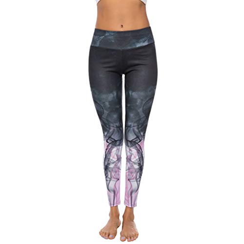 Mxjeeio - Mallas Deportivas Mujer Pantalones Pirata Leggins Deportes para Running Yoga Fitness Gym con Estampado Digital Pantalones con Fondo Deportivo Pantalones de Yoga Deportivos Ajustados