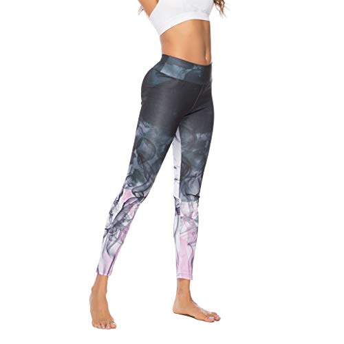 Mxjeeio - Mallas Deportivas Mujer Pantalones Pirata Leggins Deportes para Running Yoga Fitness Gym con Estampado Digital Pantalones con Fondo Deportivo Pantalones de Yoga Deportivos Ajustados