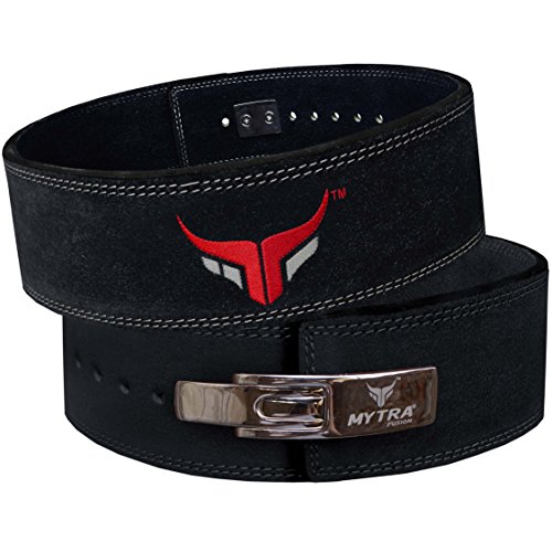 Mytra Fusion 4 Inch Leather Power Lifting and Weight Lifting Belt