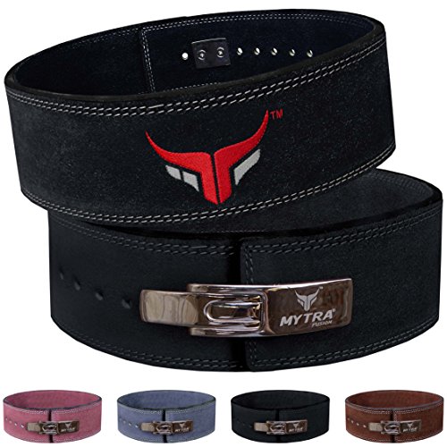 Mytra Fusion 4 Inch Leather Power Lifting and Weight Lifting Belt