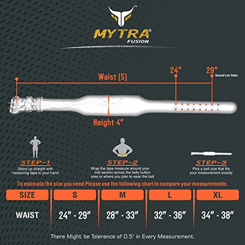 Mytra Fusion Cinturón de Piel para Levantamiento de Pesas y Levantamiento de Pesas, 4 Pulgadas