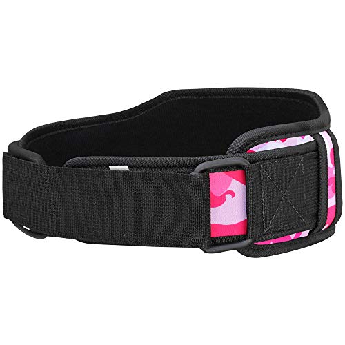 Mytra Fusion Unisex Gym Belt Fitness Belt for Exercise, Weightlifting, Powerlifting, Crossfit Training (Camo Pink, Small)