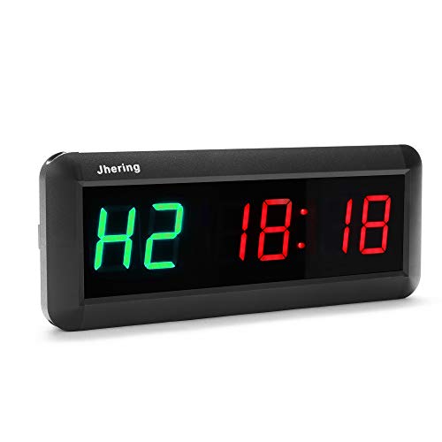 N/ A 1.5 Inch 6 Digital Led Countdown Timer Cronómetro Reloj de Pared para Gimnasio Fitness Home (Verde/Rojo)