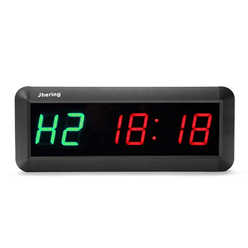 N/ A 1.5 Inch 6 Digital Led Countdown Timer Cronómetro Reloj de Pared para Gimnasio Fitness Home (Verde/Rojo)