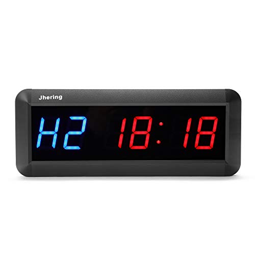 N/ A 1.5 Pulgadas 6 Digital Led Countdown Timer Cronómetro Reloj de Pared para Gimnasio Fitness Home (Azul/Rojo)