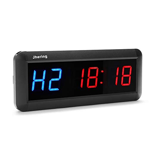 N/ A 1.5 Pulgadas 6 Digital Led Countdown Timer Cronómetro Reloj de Pared para Gimnasio Fitness Home (Azul/Rojo)